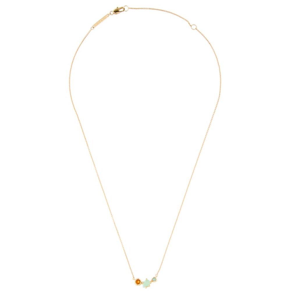NWT Alexis Bittar Green, Blue Orange Multicolor Stone Gem Cluster Necklace - Picture 4 of 4